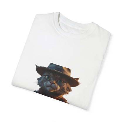 Whimsical Cat & Raccoon Graphic T-Shirt for Animal Lovers